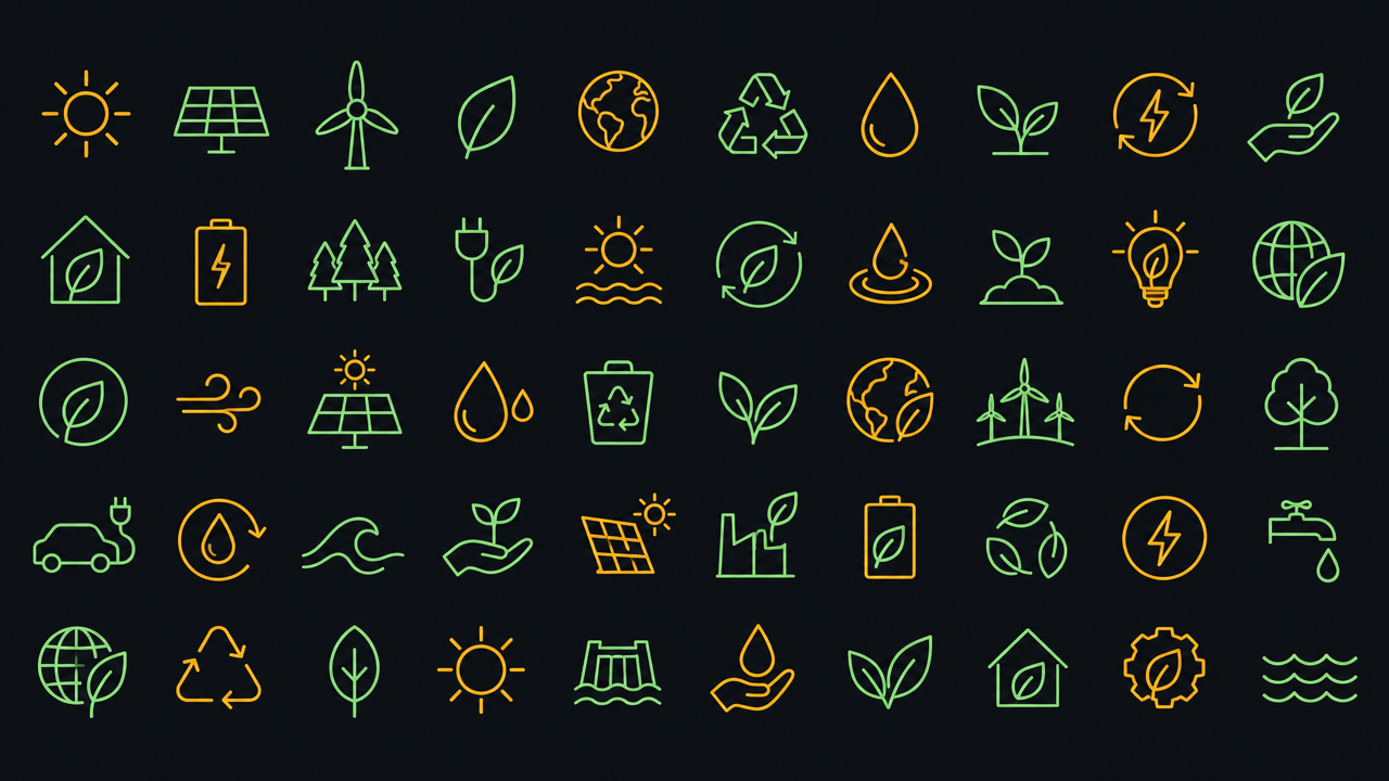 EcoElements sustainability icon system preview