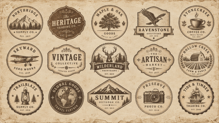 Vintagio — Retro Logo Construction Kit